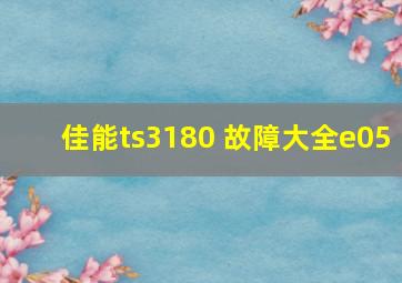 佳能ts3180 故障大全e05